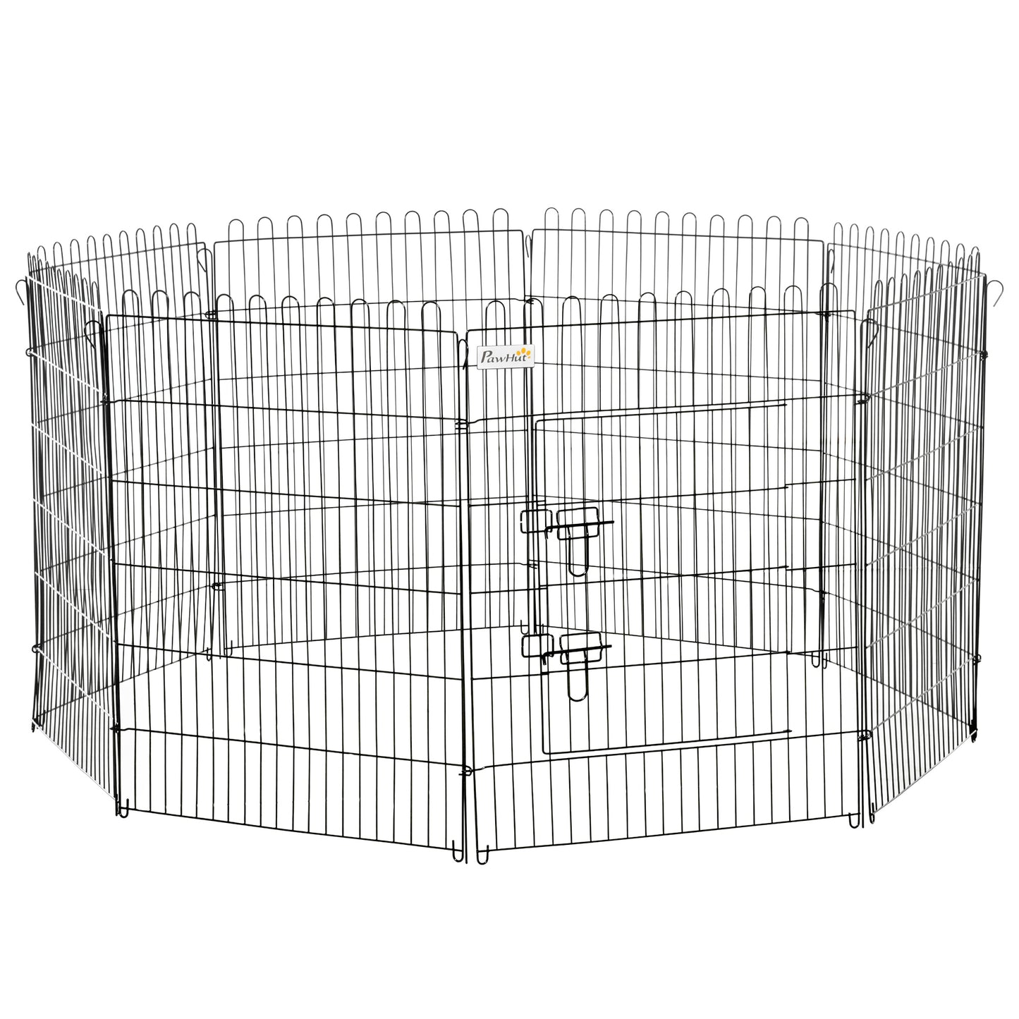Pawhut Parque Perros Plegable Cerca Entrenamiento Mascotas 8 Vallas 71x91,5cm_0