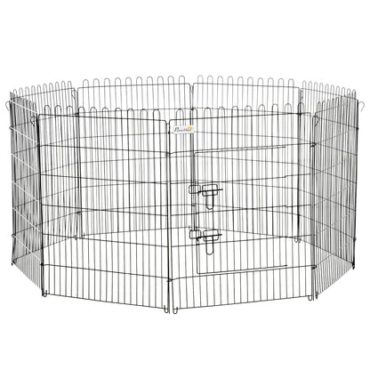 Pawhut Parque Perros Plegable Cerca Entrenamiento Mascotas 8 Vallas 71x91,5cm_0