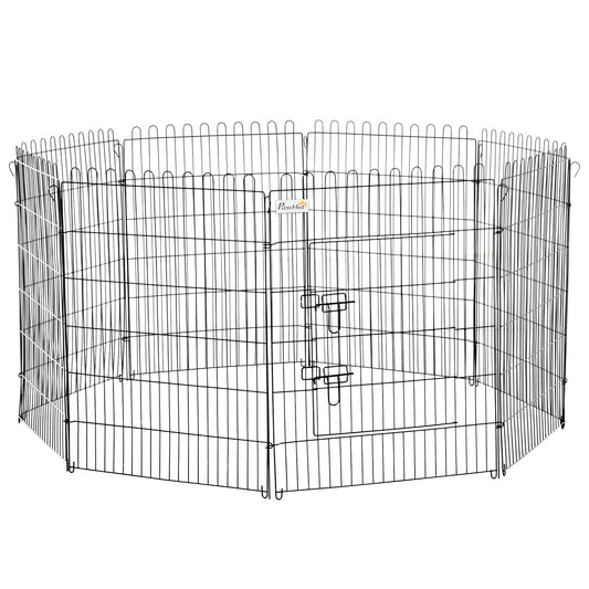 Pawhut Parque Perros Plegable Cerca Entrenamiento Mascotas 8 Vallas 71x91,5cm_0