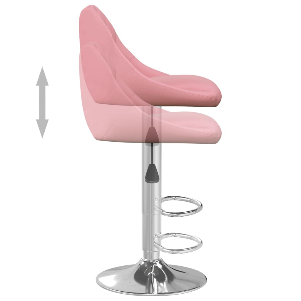 Taburete De Cocina 2 Unidades De Terciopelo Rosa_5