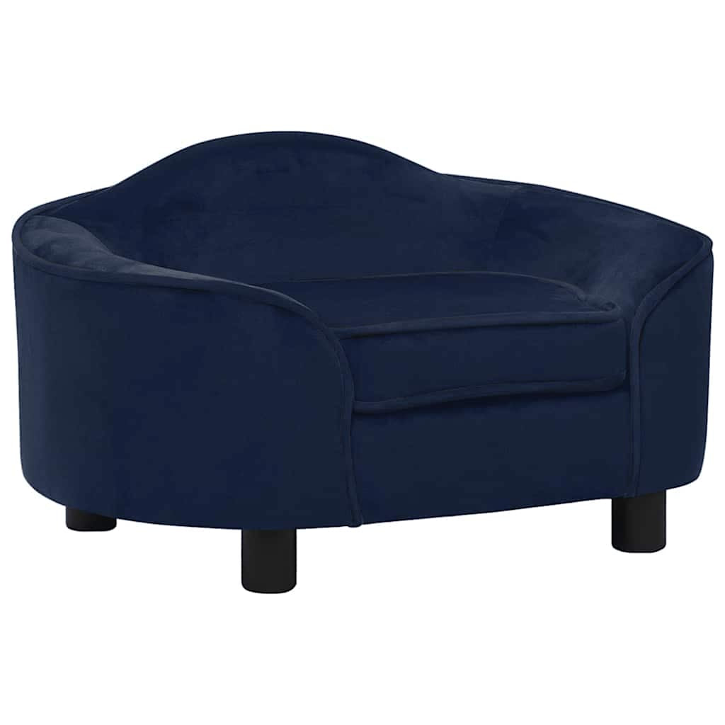 Vidaxl Sofá Para Perros Felpa Azul 67x47x36 Cm_0