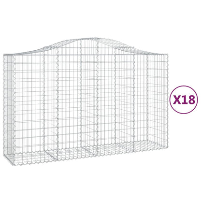 Cestas Gaviones 18 Uds Forma De Arco Hierro 200x50x120/140 Cm_0