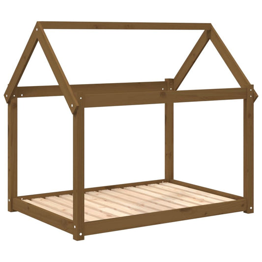 Vidaxl Cama Para Perros Madera Maciza Pino Marrón Miel 111x80x100 Cm_0
