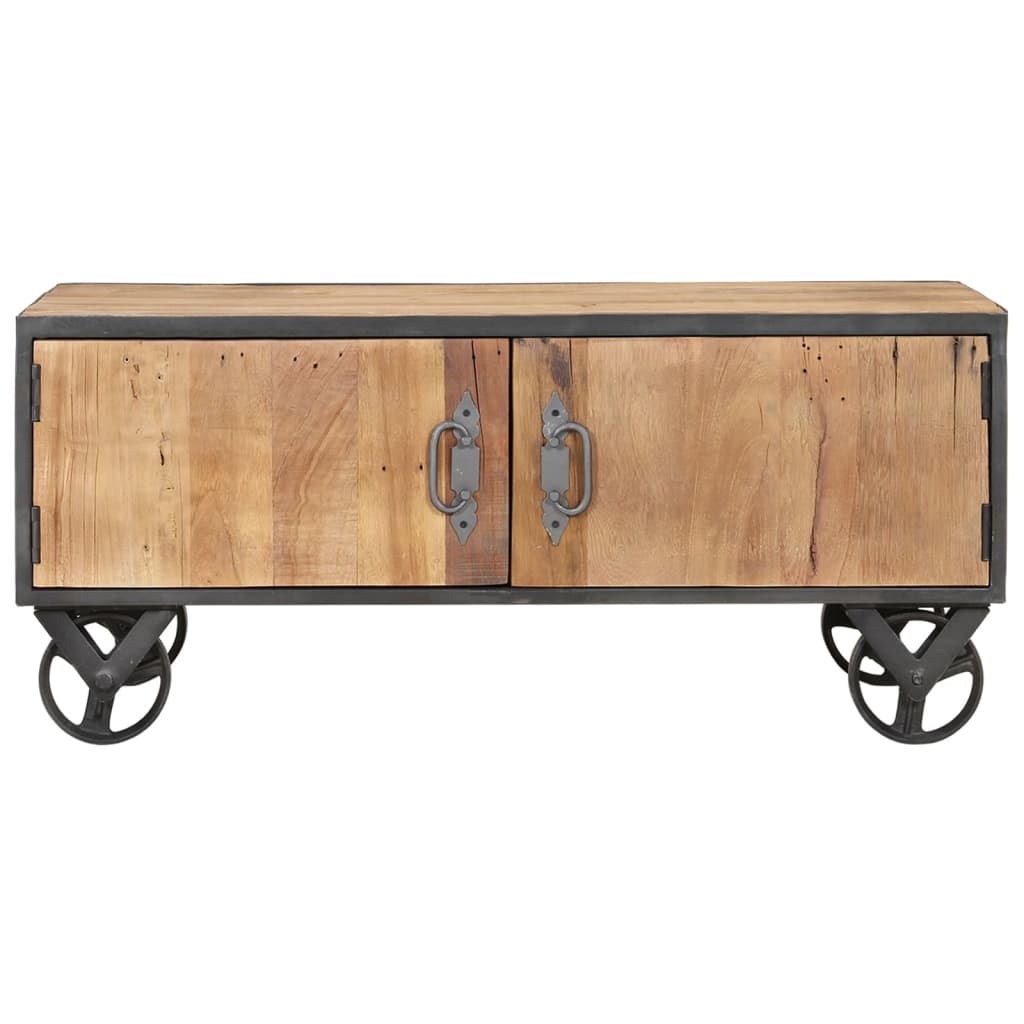 Mesa De Centro De Madera Maciza Reciclada 90x50x39 Cm_1