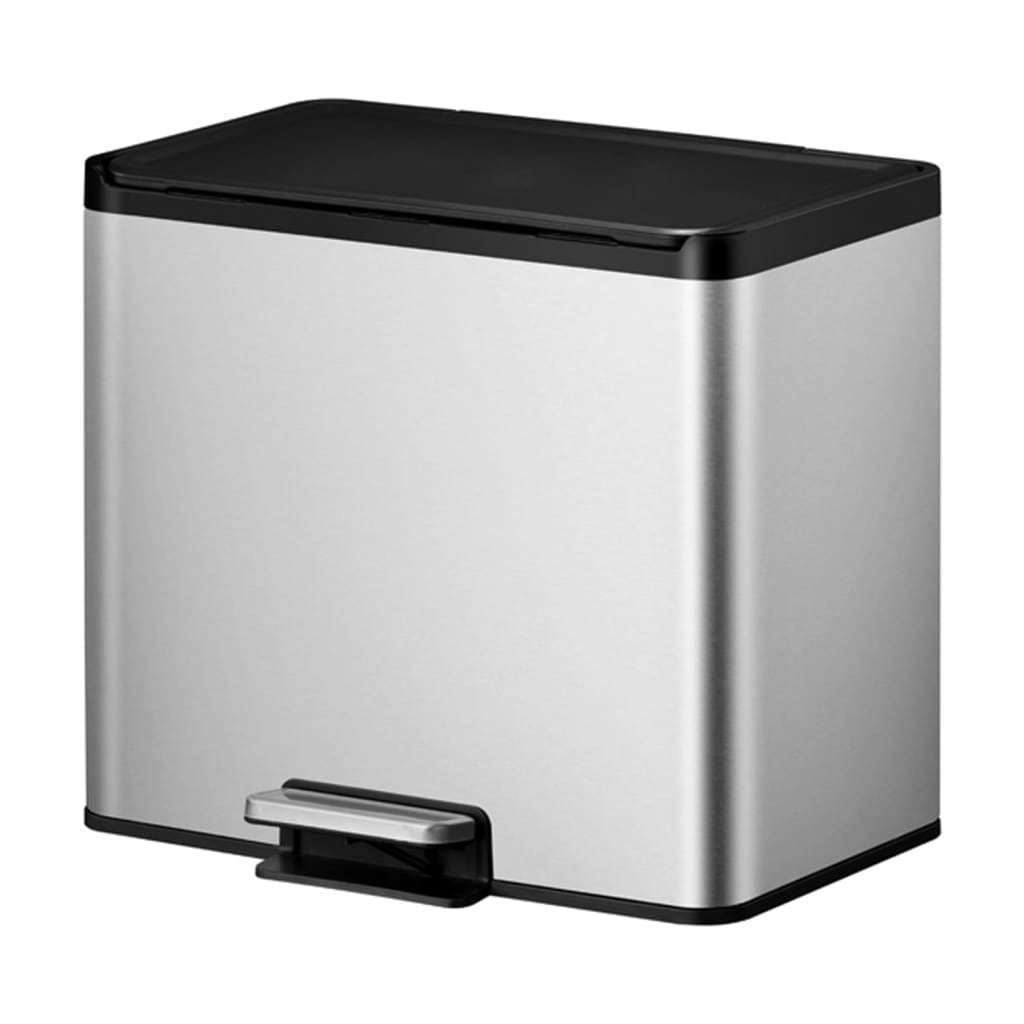 Eko Cubo De Basura De Pedal Essential 2x9 L Plateado Mate_0
