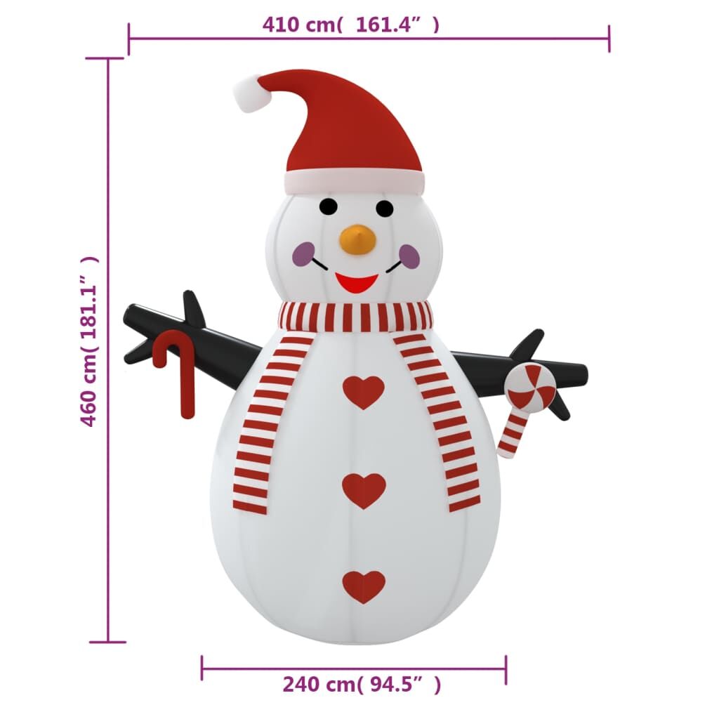 Vidaxl Muñeco De Nieve Inflable Con Led 460 Cm_2