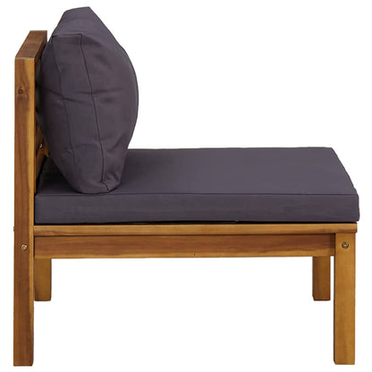 Vidaxl Muebles De Jardín 3 Pzas Con Cojines Madera Acacia Gris Oscuro_4