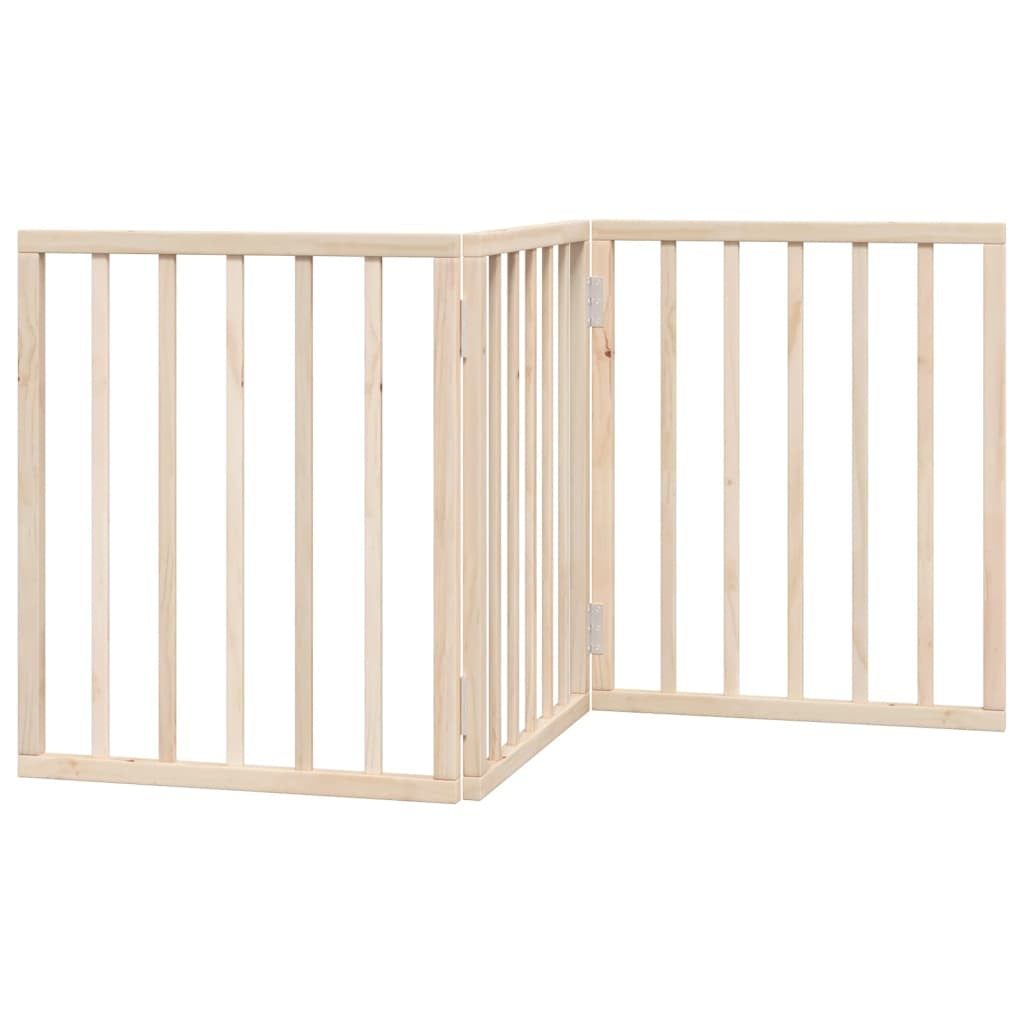 Vidaxl Puerta Para Perros Plegable De 3 Paneles, 150 Cm, Madera De Álamo_0