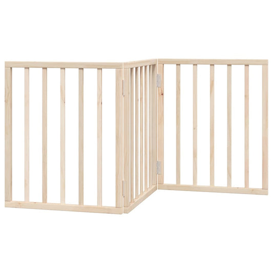 Vidaxl Puerta Para Perros Plegable De 3 Paneles, 150 Cm, Madera De Álamo_0