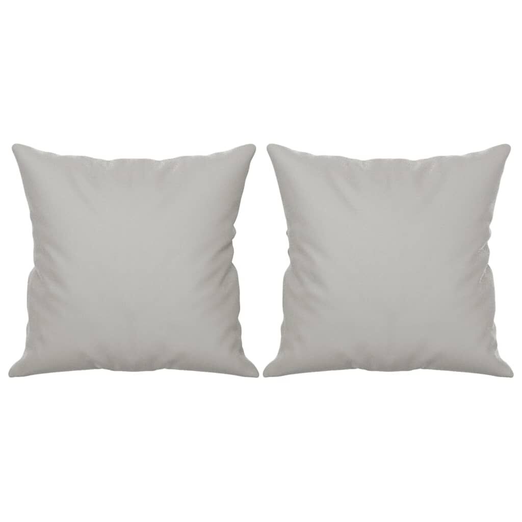 Vidaxl Cojines Decorativos 2 Uds Tela Microfibra Gris Claro 40x40 Cm_0