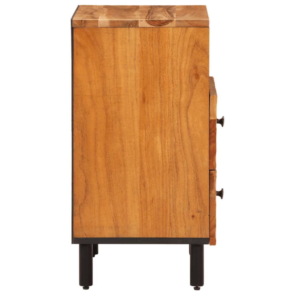 Mesita De Noche Madera Maciza De Acacia 50x33x60 Cm_4