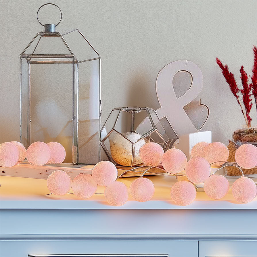 Wellhome Guirnalda Led Rosada 16 Bolas D.3,5cm