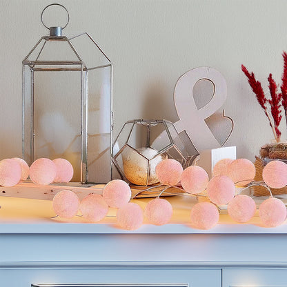 Wellhome Guirnalda Led Rosada 16 Bolas D.3,5cm