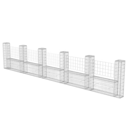 Cesta En Forma De U Muro De Gaviones Galvanizado 570x20x100 Cm / Vetonek_4
