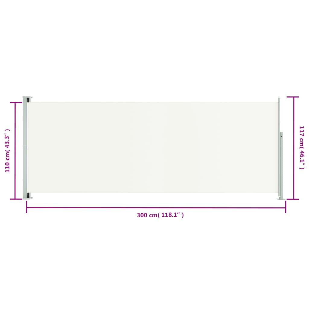 Vidaxl Toldo Lateral Retráctil De Jardín Crema 117x300 Cm_2