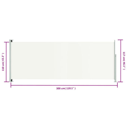 Vidaxl Toldo Lateral Retráctil De Jardín Crema 117x300 Cm_2