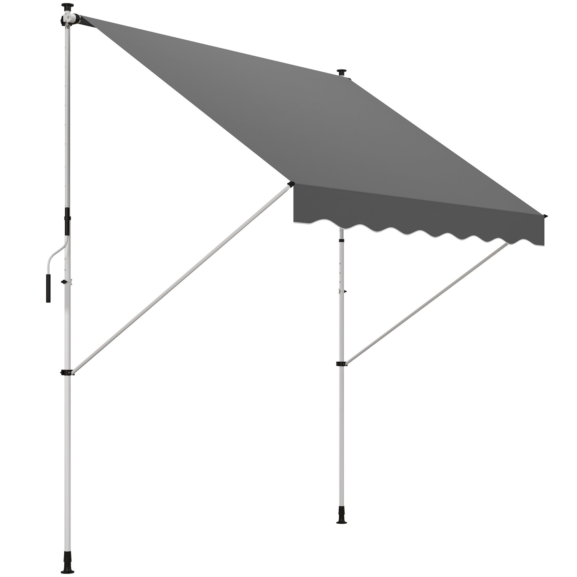 Outsunny Toldo Manual Retráctil 300x150x170-280 Cm Con Altura Ajustable Gris_0