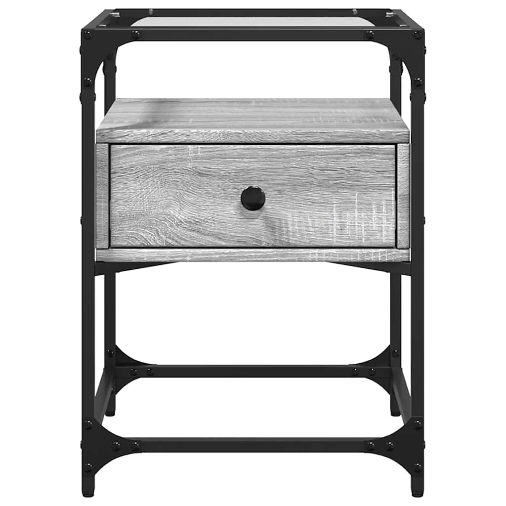 Mesita De Noche 2 Uds Madera Ingeniería Gris Sonoma 40x40x55 Cm_2