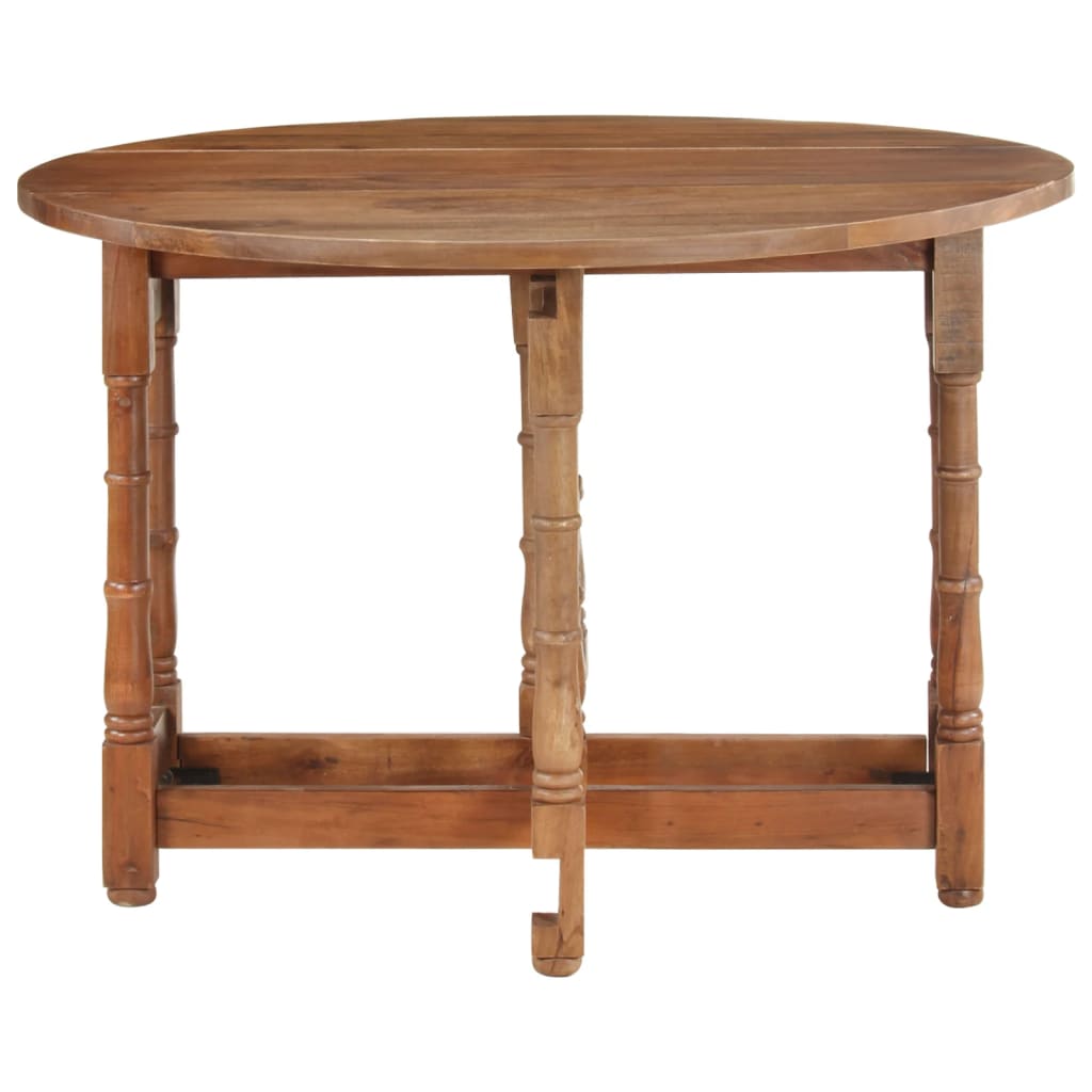 Mesa De Comedor Redonda De Madera Maciza De Mango 110x76 Cm_0