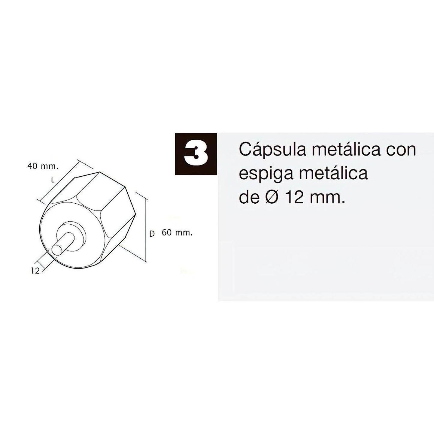 Capsula Persiana Metalica Con Espiga Para Eje 60 Mm._2