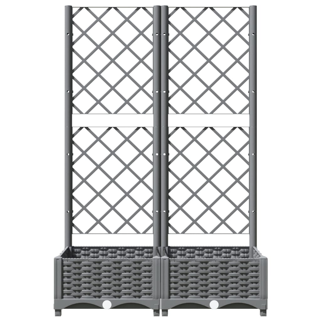 Jardinera Con Enrejado Pp Gris Claro 80x40x121,5 Cm_2