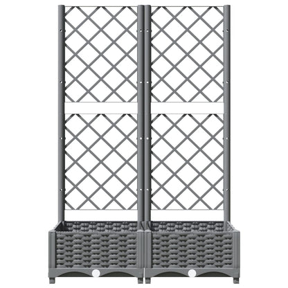 Jardinera Con Enrejado Pp Gris Claro 80x40x121,5 Cm_2