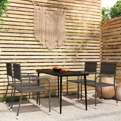 Vidaxl Juego De Comedor De Jardín 5 Piezas Gris_1