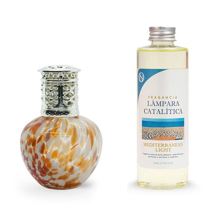 Lámpara Catalítica Drops Orange + Fragancia Mediterranean Light 200ml - Elimina Malos Olores, Impurezas Y Perfuma_0