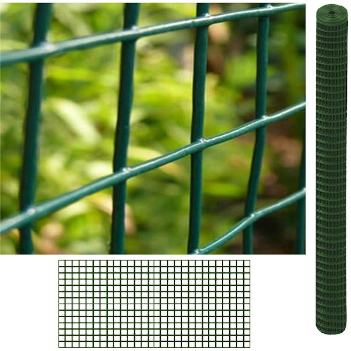 Malla Metalica Plastificada| Reticula 6x6mm| Composición 80% Acero Galvanizado/20% Pvc|malla Para Cercos 1x5m_1