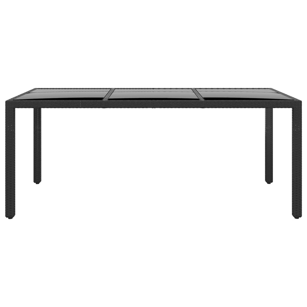 Vidaxl Set De Comedor De Jardín 7 Pzas Ratán Sintético Vidrio Negro_5