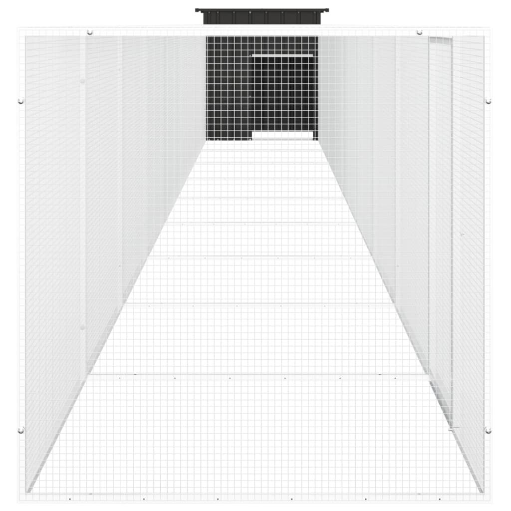 Vidaxl Jaula De Gallinas Acero Galvanizado Antracita 1000x91x100 Cm_3