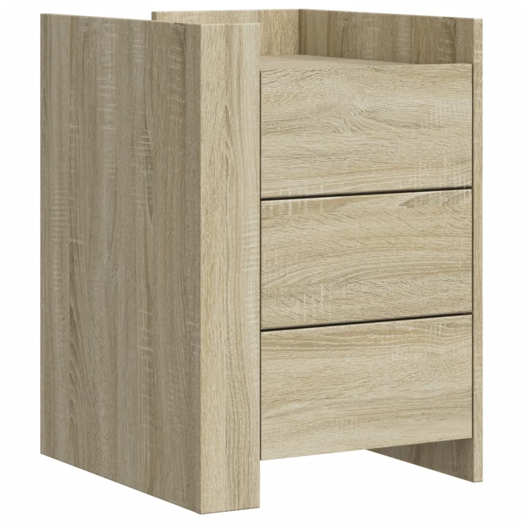 Mesita De Noche Madera De Ingeniería Roble Sonoma 45x50x65 Cm_0