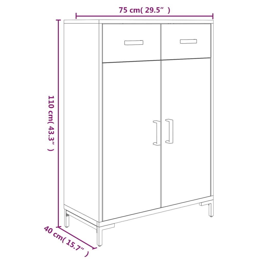 Zapatero De Madera Maciza De Pino 75x40x110 Cm / Vetonek_4