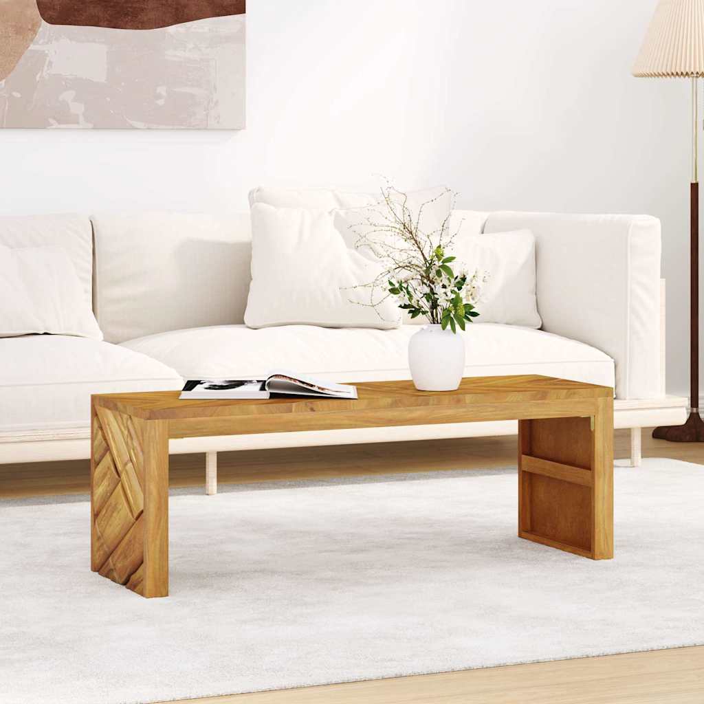 Mesa De Centro Madera Maciza De Teca 110x35x38 Cm_2