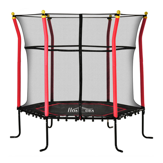 Homcom Trampolín Infantil Con Red De Seguridad Ø163,5x163,5 Cm Rojo_0