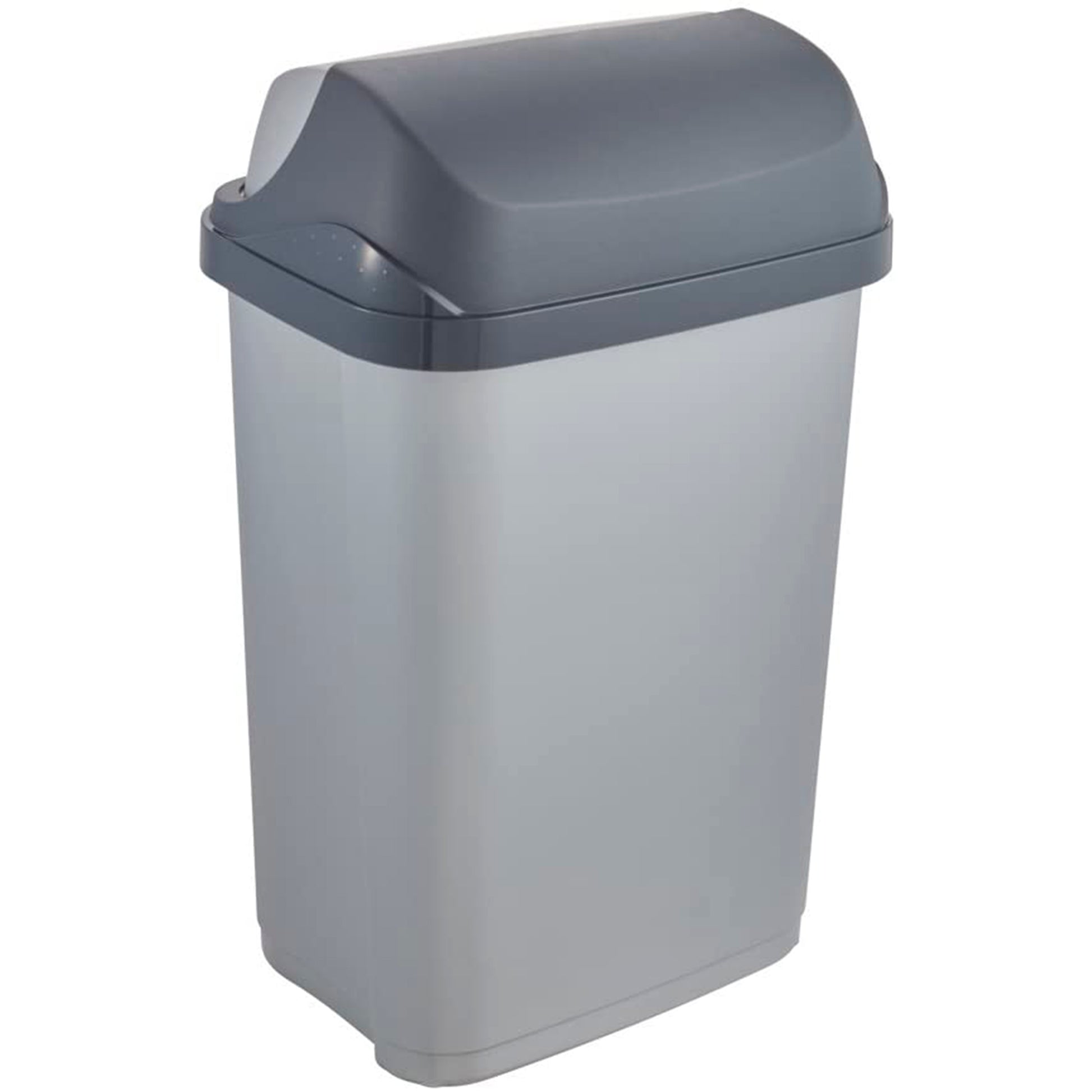 Cubo De Basura Con Tapa Deslizante, 25 L, Rasmus, Plateado