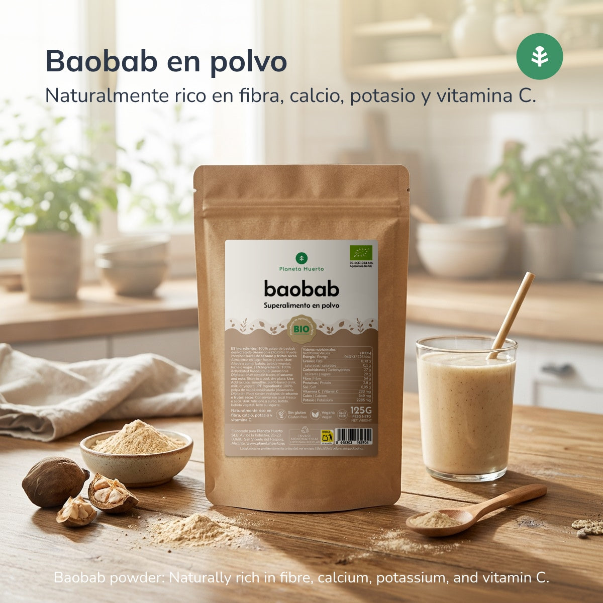 Baobab en polvo Eco Planeta Huerto 125 gr