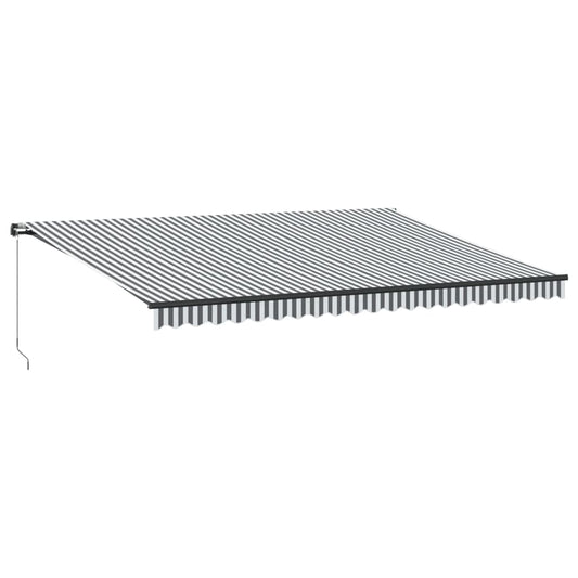 Toldo Retráctil Manual Luz Led Antracita Y Blanco 500x350 Cm_0