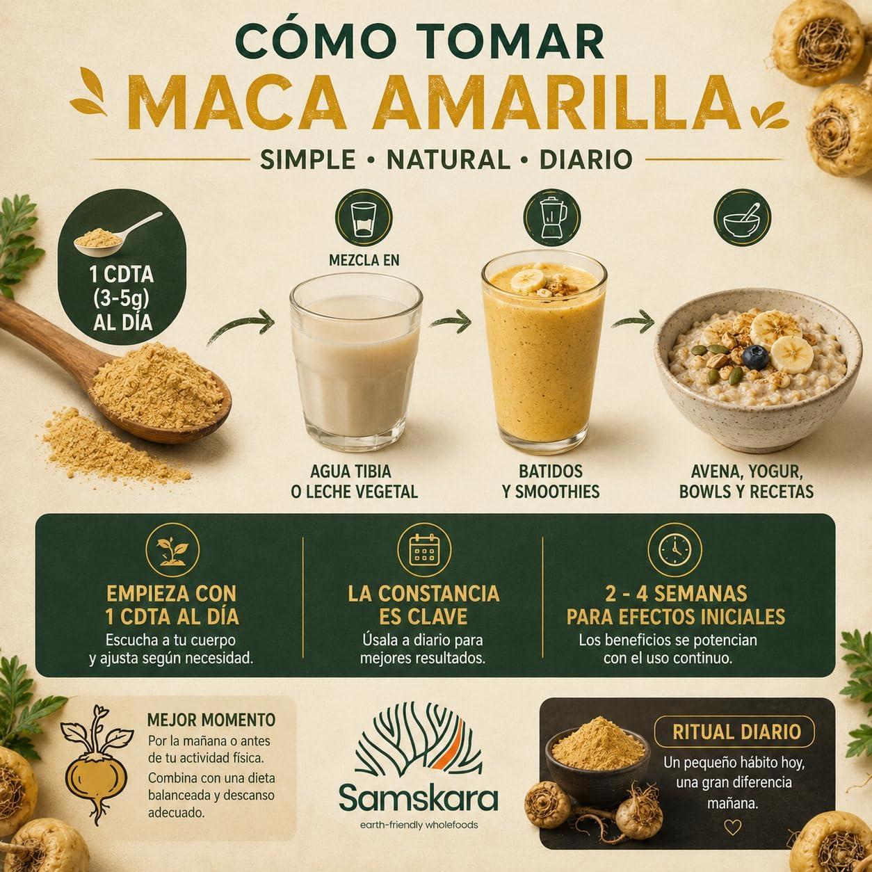Maca En Polvo Bio - 250g | Superalimento Ecológico Vegano Para Batidos, Smoothies Y Zumos, Sin Azúcares Añadidos_4