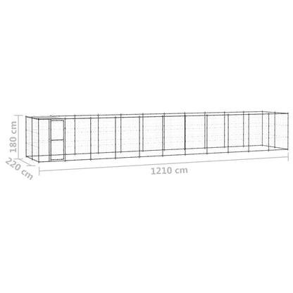 Vidaxl Perrera De Exterior De Acero Con Techo 26,62 M²_2