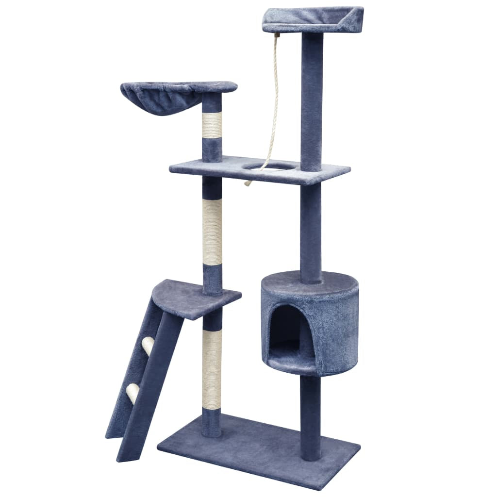 Vidaxl Rascador Para Gatos Poste Rascador De Sisal 150 Cm Azul Oscuro_1
