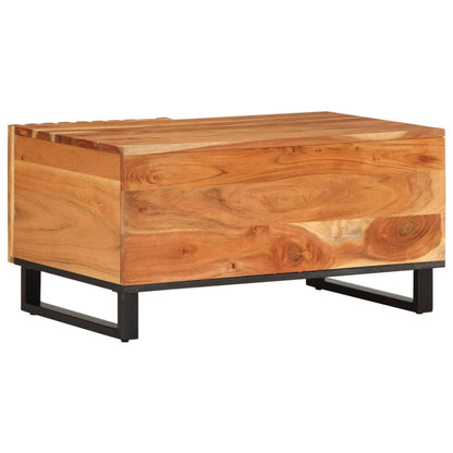 Mesa De Centro Madera Maciza De Acacia 80x51x40 Cm_2