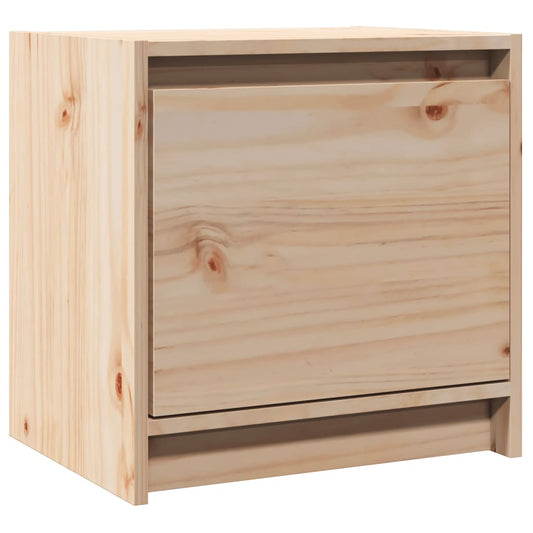 Mesita De Noche Madera Maciza De Pino 40x30,5x40 Cm_0