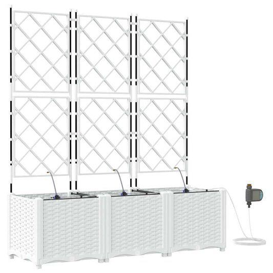 Vidaxl Jardineras Blanco 120 X 40 X 142 Cm Acero_0