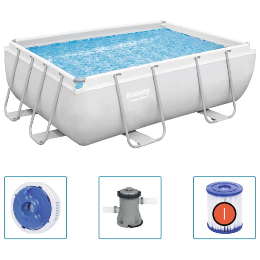 Bestway Conjunto De Piscina Rectangular Power Steel 282x196x84 Cm_0