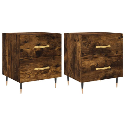 Mesita Noche 2 Uds Madera Ingeniería Roble Ahumado 40x35x47,5cm_0