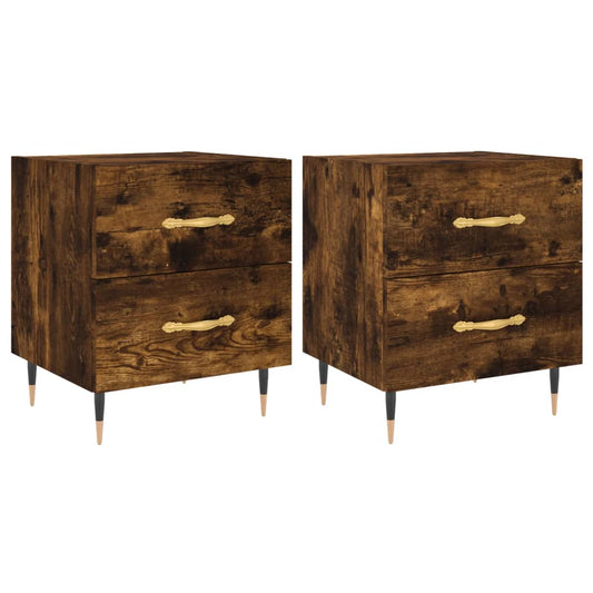 Mesita Noche 2 Uds Madera Ingeniería Roble Ahumado 40x35x47,5cm_0