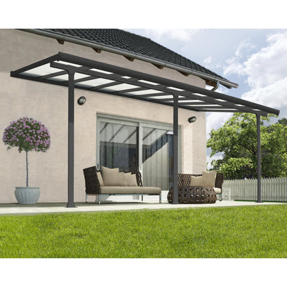 Pérgola adosada Feria 300x54 cm gris