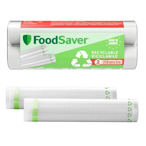 2 rollos envasadora al vacio 100% reciclables 28 cm x 3 m FoodSaver