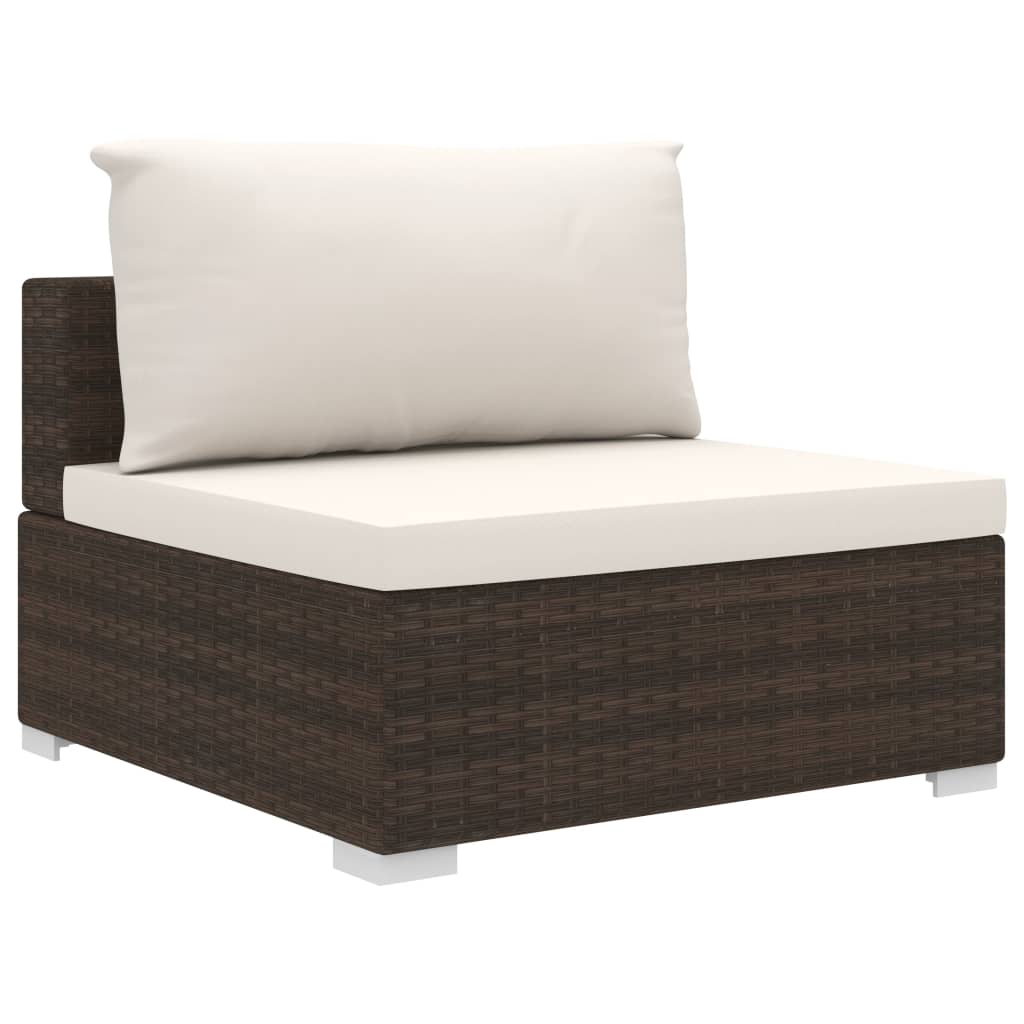 Vidaxl Set Muebles De Jardín 11 Piezas Con Cojines Ratán Sintético Marrón_4